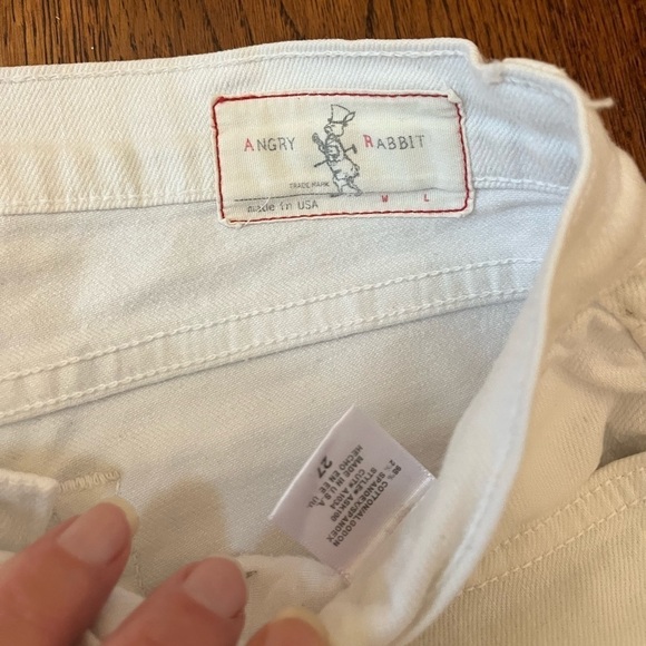 Angry Rabbit Skinny Jeans Women’s 27 White Made USA Cotton Spandex Stretch Ankle - Picture 4 of 11